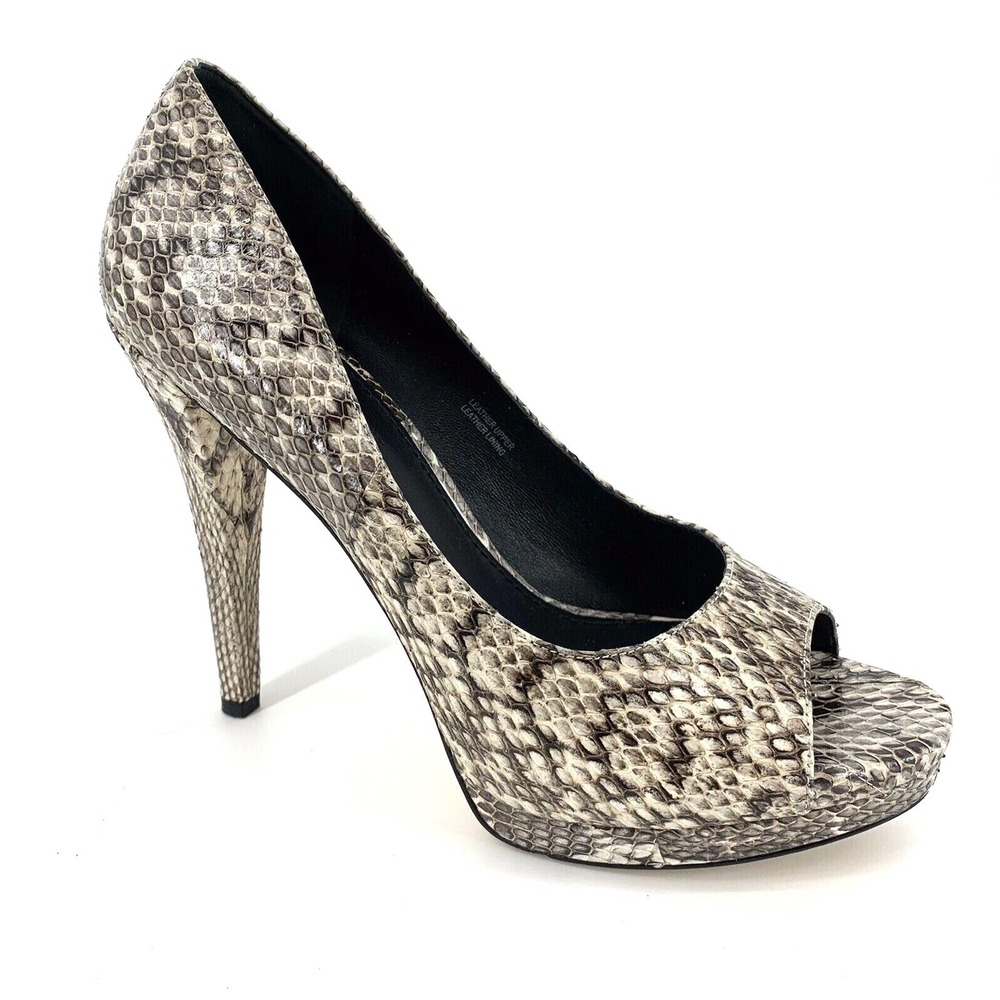 Vera Wang Lavender Platform Stiletto Heels 5" Snake Print US 9 M Women Leather